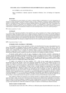CICLO DEL AGUA Y ELEMENTOS EN SUELOS FORESTALES (P