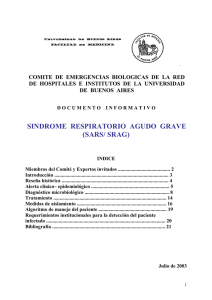 SINDROME RESPIRATORIO AGUDO GRAVE (SARS/ SRAG)