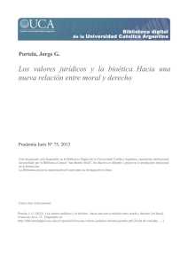 Los valores jurídicos y la bioética.Hacia una