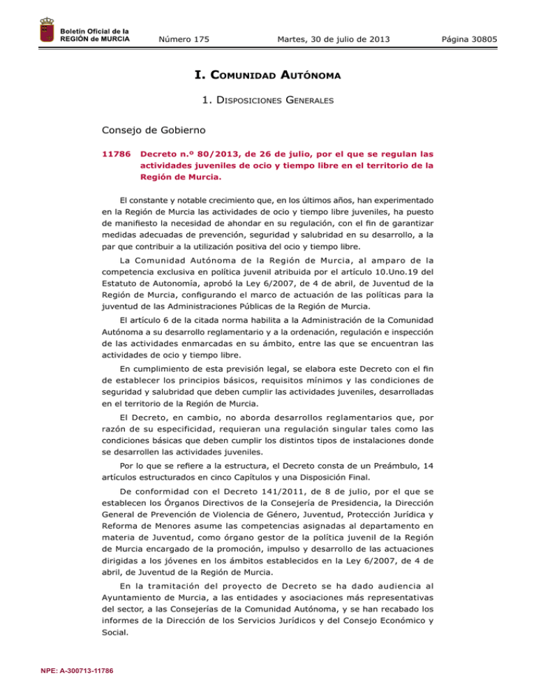 Decreto N.° 80/2013, De 26 De Julio.