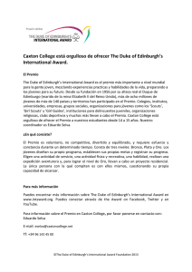 Caxton College está orgulloso de ofrecer The Duke of Edinburgh`s