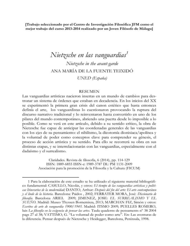 Nietzsche En Las Vanguardias1
