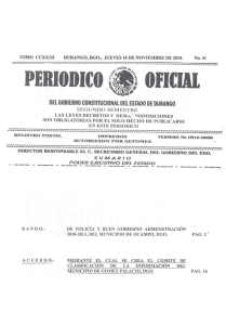 DEL GOBIERNO CONSTITUCIONAL DEL ESTADO DE DURANGO