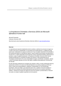 La Arquitectura Orientada a Servicios (SOA) de Microsoft aplicada al