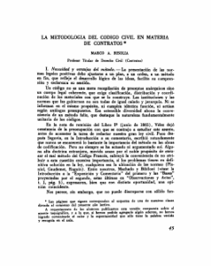 La metodología del Código Civil en materia de contratos.