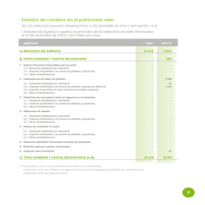 Estados de cambios en el patrimonio neto