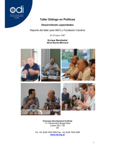 Taller Diálogo en Políticas - Desarrollando capacidades