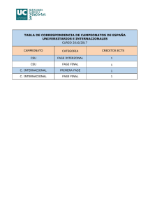 tabla de correspondencia de créditos campeonatos de españa