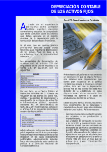 DEPRECIACI&Oacute;N CONTABLE DE LOS ACTIVOS FIJOS