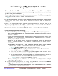 LAS CUALIDADES EN SUS RELACIONES (SOPORTAR Y PERDÓN)