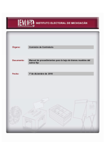 Manual de procedimientos para la baja de bienes muebles del