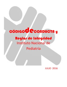 CÓDIGOdeCONDUCTA y Reglas de Integridad Instituto Nacional de