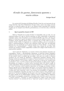 «Estado de guerra», democracia aparente y «razón crítica»