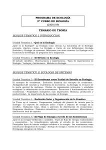 Programa de ecología, 2008-2009 - Universidad Autónoma de Madrid