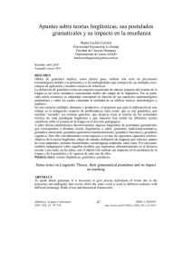 Apuntes sobre teor&iacute;as ling&uuml;isticas, sus postulados gramaticales y su