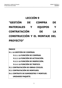 LECCIÓN 9 "GESTIÓN DE COMPRA DE MATERIALES Y EQUIPOS