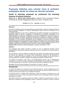 Propuesta didáctica para orientar hacia la profesión pedagógica