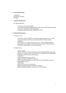 • Personal information I. Guillermo II. Martínez de Simón III. Santos