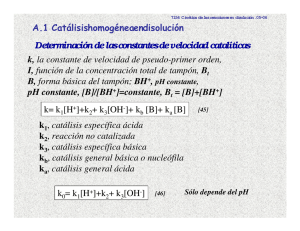 Determinación de las constantes de velocidad catalíticas k, la
