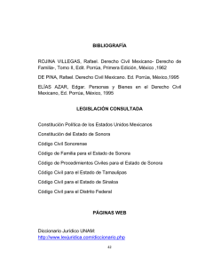 BIBLIOGRAFÍA ROJINA VILLEGAS, Rafael. Derecho Civil Mexicano