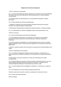 Reglamento de Reuniones Regionales TITULO I: Estructura y