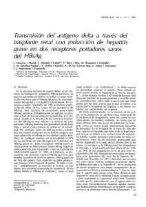 Transmisión del`antígeno delta a través del trasplante renal con