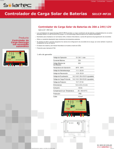 Controlador de Carga Solar de Baterías