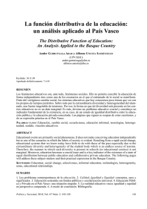 Una función distributiva de la educación: un análisis aplicado al