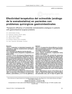 Efectividad terapéutica del octreotide (análogo de la somatostatina