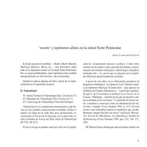 `MAdRE` y topónimos afines en la mitad norte Peninsular