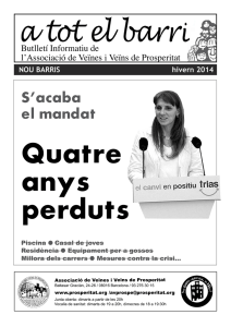 Quatre anys perduts - Associació de Veïnes i Veïns de Prosperitat