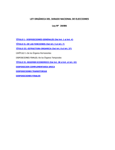 LEY ORGÁNICA DEL JURADO NACIONAL DE ELECCIONES