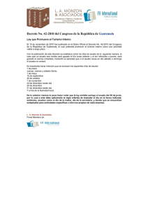 Decreto No. 42-2010 del Congreso de la República de Guatemala