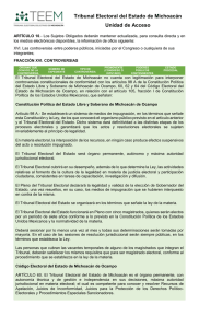 Tribunal Electoral del Estado de Michoacán Unidad de Acceso