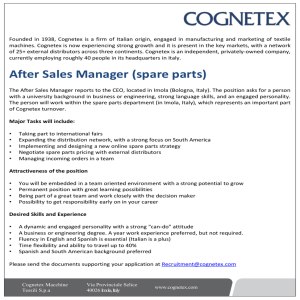 After Sales Manager (spare parts)