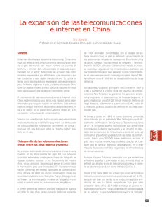 La expansión de las telecomunicaciones e internet en China