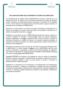Declaración sobre el relacionamiento externo del MERCOSUR