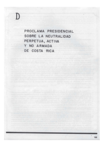 proclama presidencial sobre la neutralidad perpetua, activa y no