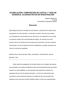 ACUMULACIÓN, COMPOSICIÓN DE CAPITAL Y TASA DE