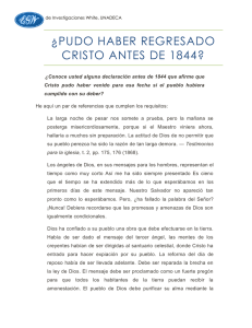 PUDO HABER REGRESADO CRISTO ANTES DE 1844