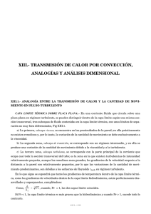XIII.- TRANSMISIÓN DE CALOR POR CONVECCIÓN, ANALOGÍAS