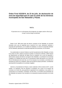 Orden Foral 423/2014, de 23 de julio, de declaración de zona de