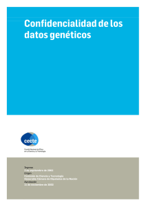 Confidencialidad de los datos genéticos
