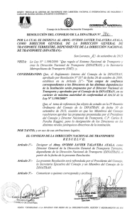 misión: “regular el sistema de transporte por carretera nacional e