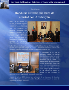 Honduras estrecha sus lazos de amistad con Azerbaiyán
