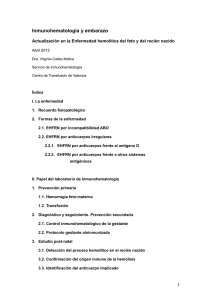 Inmunohematología y embarazo. Dra. Callao pdf