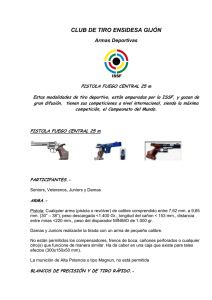 Pistola Fuego Central - Club de Tiro Ensidesa Gijón