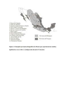 Figura 1. Principales provincias fisiográficas de México