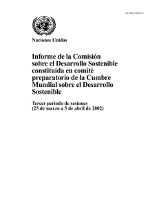 Informe de la Comisión sobre el Desarrollo Sostenible constituida