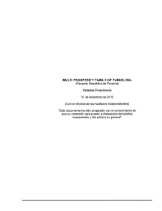 MULTI PROSPERITY FAMILY OF FUNDS, INC.